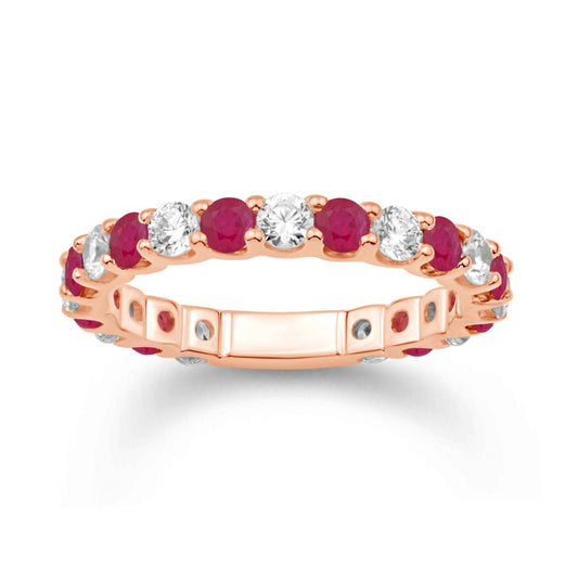 14 Karat Rose Gold 1.95 Carat Diamonds (1.05 Ruby) Fashion Ladies Ring-0232318-RG