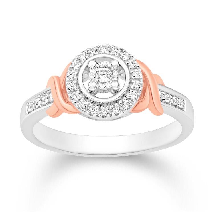 14 Karat White Gold 0.17 Carat Diamonds Round Ladies Ring-0232288-WG