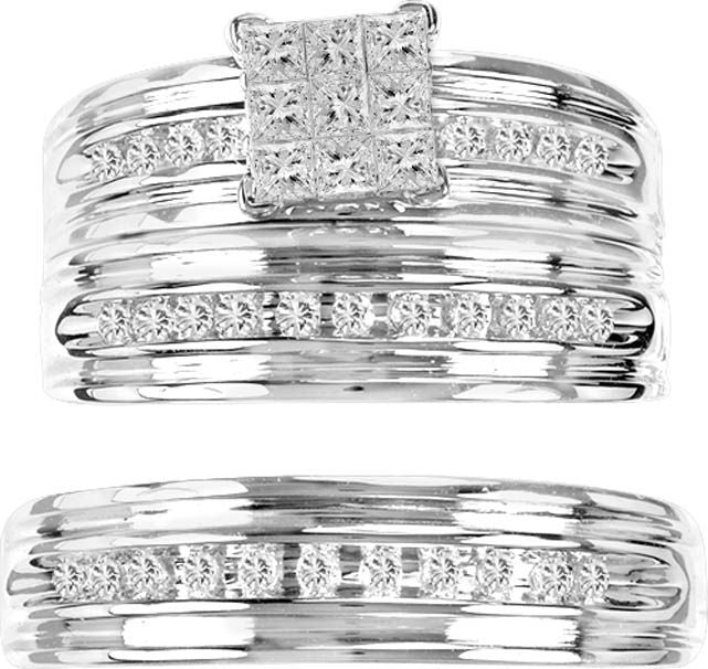 14K 0.54CT Diamond TRIO SET