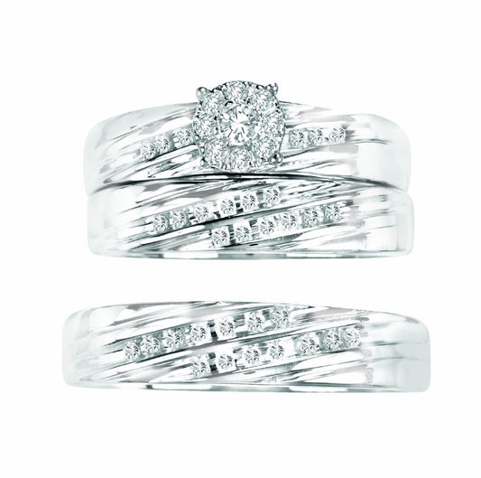 14K 0.35CT TRIO SET